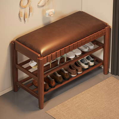 【新品秒杀】实木换鞋凳门口家用