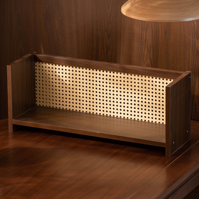 桌面置物架实木桌上书架办公室工位书桌台面多层立式小型收纳架子