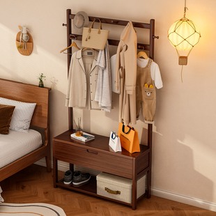 挂衣架落地卧室衣帽架换鞋凳一体床边放衣服神器不占空间玄关架子