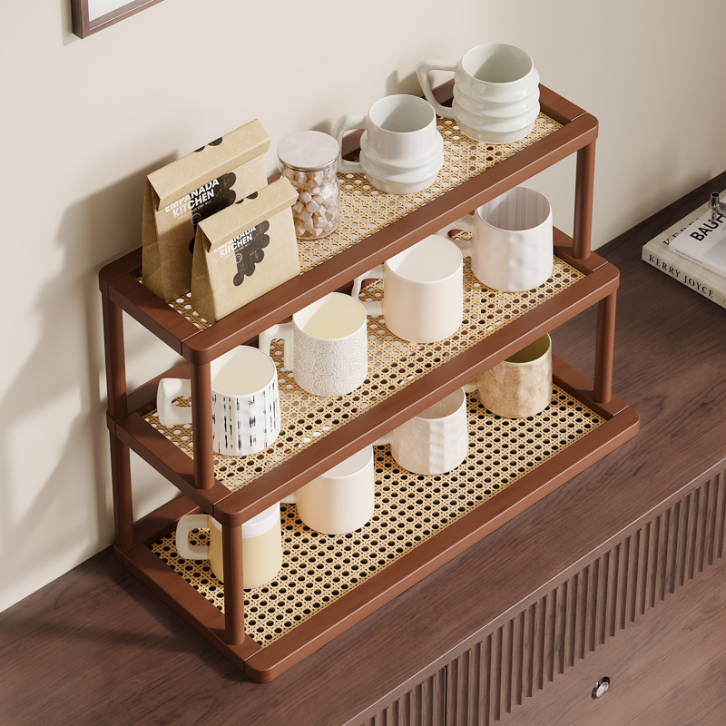 杯架置物架餐桌台面工位小型桌面多层茶杯水杯咖啡杯茶具收纳整理
