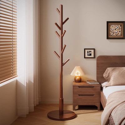 实木挂衣架落地卧室衣帽架2025新款入户门房间立式小型衣服置物架