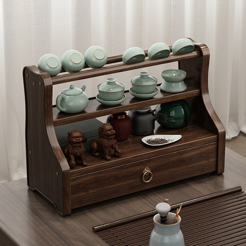 茶具置物架桌面上博古架小型茶台茶柜茶桌茶架茶叶茶杯架子摆放架