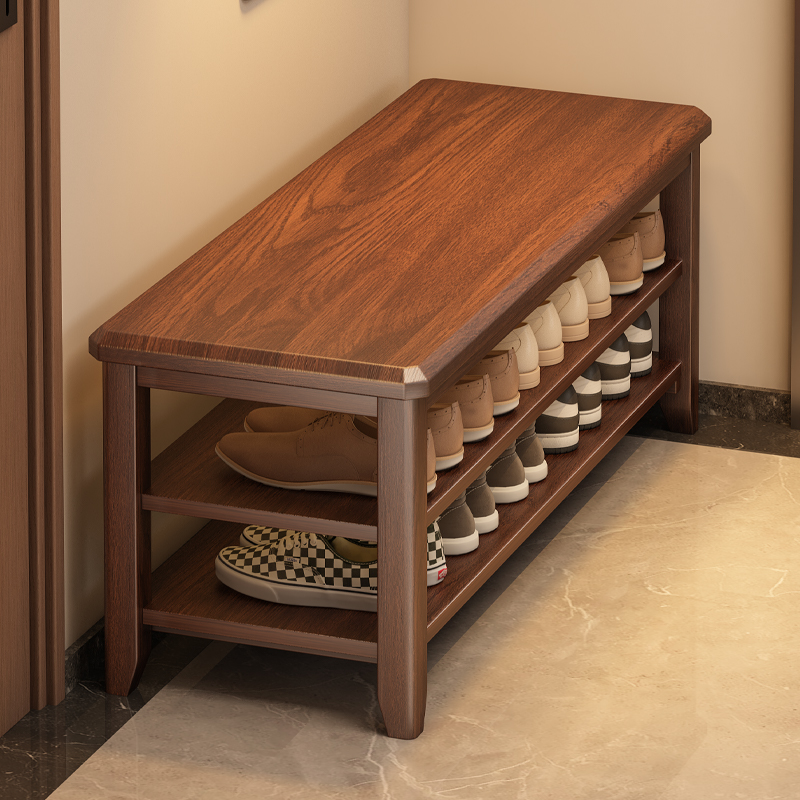 免安装换鞋凳门口家用穿鞋凳入户进门实木鞋柜高级感玄关一体坐凳