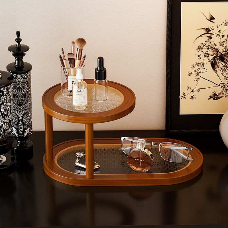 化妆品置物架桌面香水口红收纳盒实木玄关梳妆台护肤品首饰收纳架,住宅家具,搁板/置物架/家用陈列架,淘宝优惠券,粉丝福利购,淘宝优惠卷