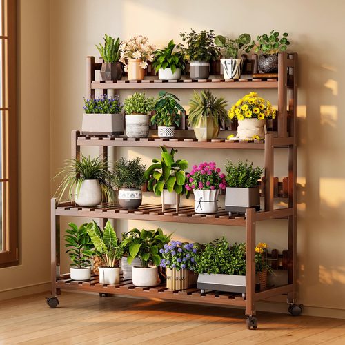 阳台花架子客厅落地式置物架户外庭院多层花盆架阶梯可移动植物架