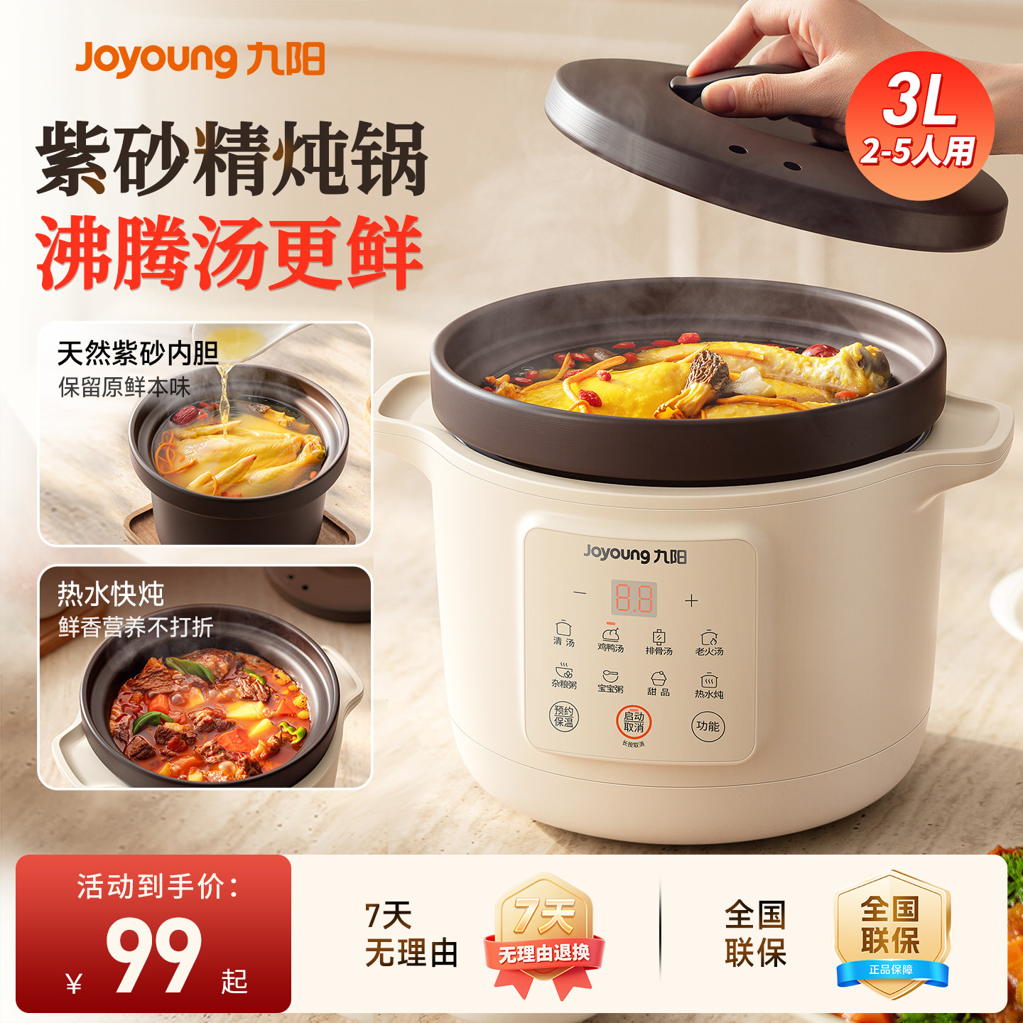九阳电炖锅煲汤炖汤家用煮粥神器