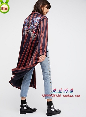 fp2023春季18Atrium条纹防尘服现货刺绣飘逸帅气风衣镇店之宝推荐