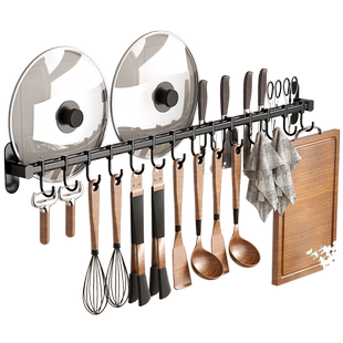 厨房锅铲置物架壁挂勺子铲子挂架挂杆挂钩架刀架不锈钢收纳免打孔
