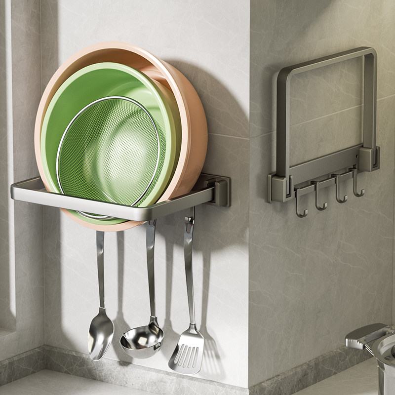 2025新款厨房洗菜盆置物架盆子收纳架免打孔壁挂式洗菜篮脸盆架子,厨房/烹饪用具,厨房置物架/置物柜/角架,淘宝优惠券,粉丝福利购,淘宝优惠卷