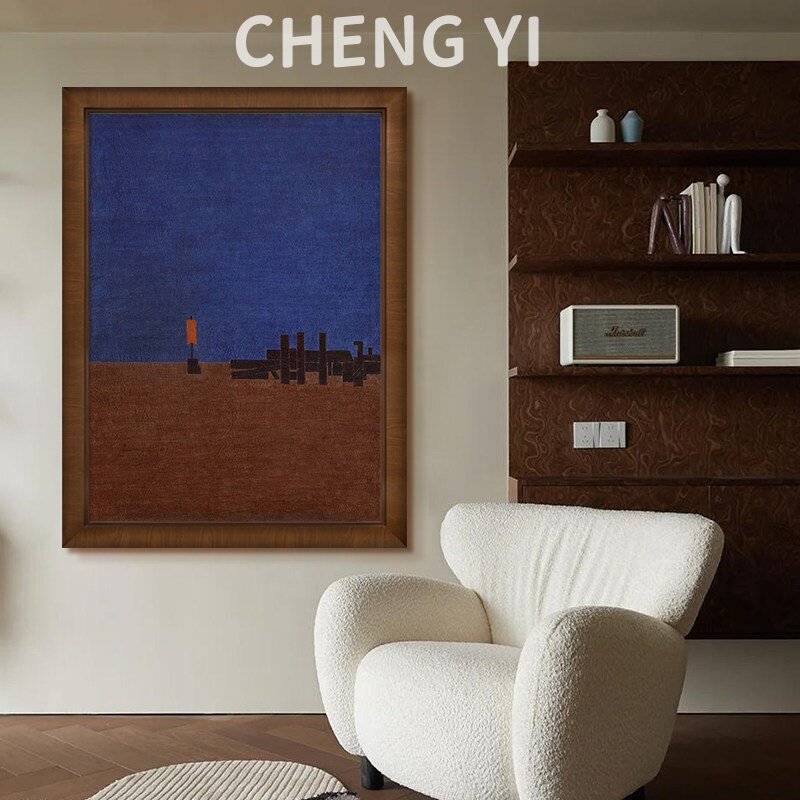 纯手绘复古抽象静物油画客厅