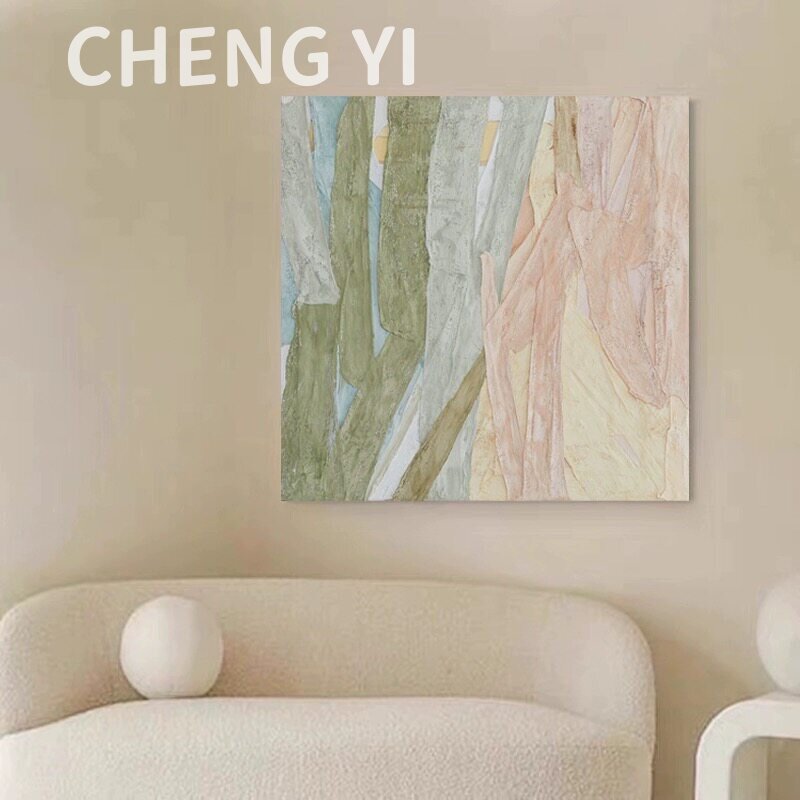纯手绘侘寂风立体肌理装饰油画