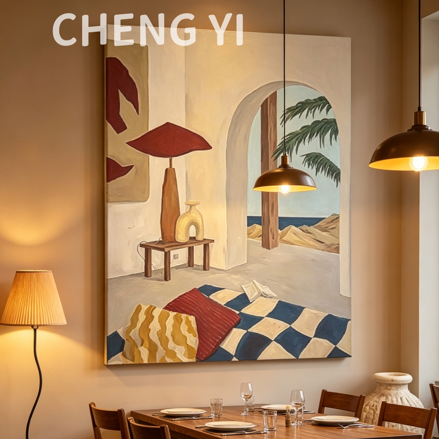 马蒂斯抽象纯手绘油画客厅玄关图片