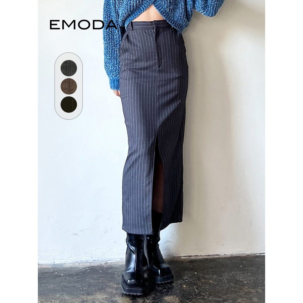 EMODA秋季高腰轻熟风气质知性中长款开叉半身裙0423608305,女装/女士精品,半身裙,淘宝优惠券,粉丝福利购,淘宝优惠卷