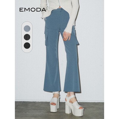EMODA2024年春季新款高级百搭休闲贴袋设计简约九分裤0424207702