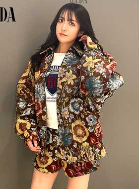 GYDA2024秋季新品韩系原单宫廷风复古花卉刺绣廓形外套0724502037