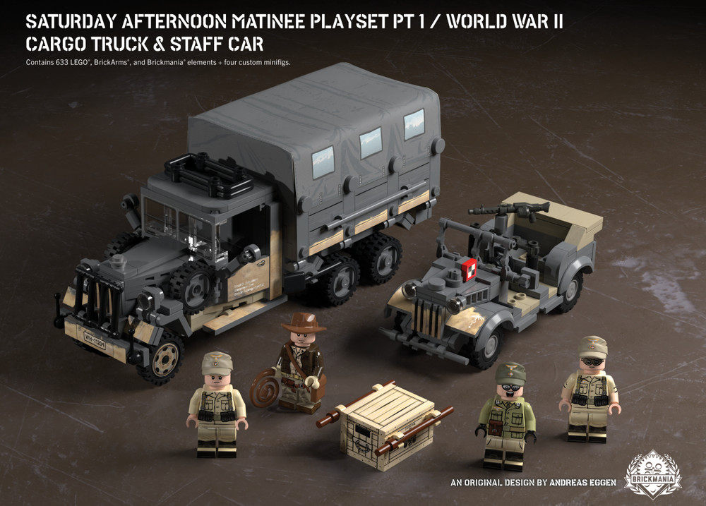 brickmania二战货运卡车第三方益智拼装积木模型玩具礼物礼品