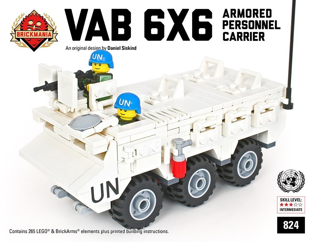 brickmania联合国维和 vab装甲车军事第三方益智积木模型玩具礼物