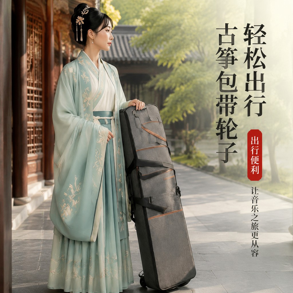 古筝包加厚,携带方便带轮子图片
