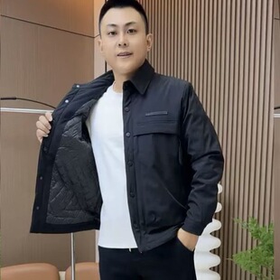秋冬新款翻领工装棉衣2025男士时尚潮流青年流行气质纯色短款外套