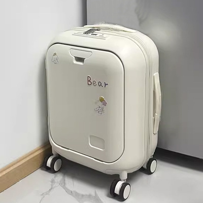 前开口行李箱20寸登机箱女密码箱