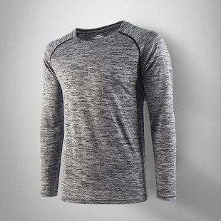 T恤男秋季 灰色跑步上衣训练服套装 薄款 男士 打底衫 运动速干衣长袖