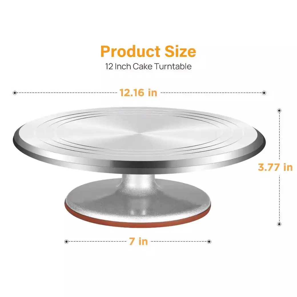 Aluminum alloy baking cake turntable 12 inch rotating pad