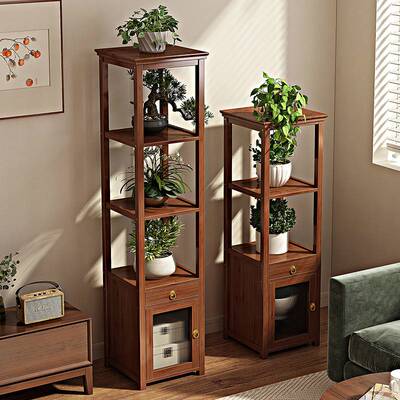 Chinese Style Flower Stand Living Room Shelf Decor Bracket