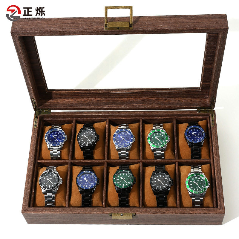 Wooden Watch Box with Multi-Grid Display & Vintage Case - Taobao product photo 4