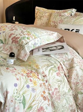 All-cotton 4pc bedding set sheet quilt blanket duvet cover
