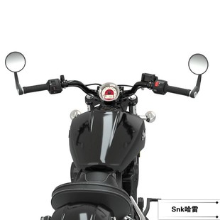 适用于印第安侦察兵改装倒置可调节反光镜 轻骑兵复古圆形后视镜