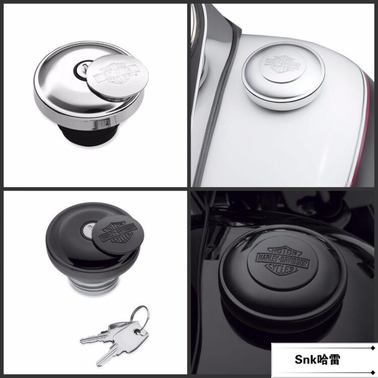 哈雷原厂软尾戴纳加装镀铬带锁防盗油箱盖 运动者路王黑色油箱盖