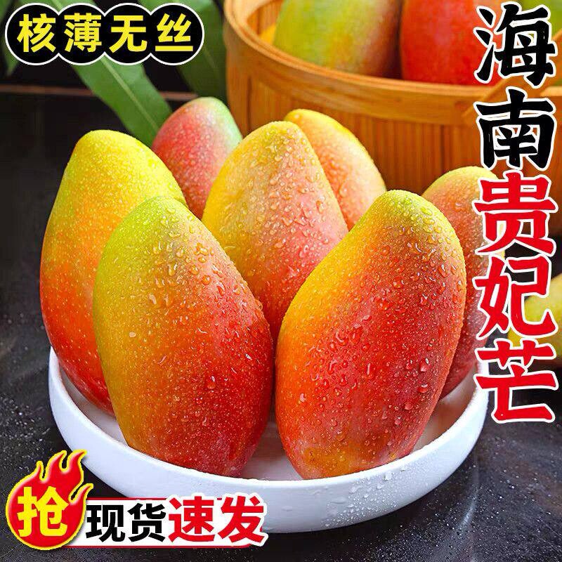 正宗海南贵妃芒芒果新鲜当季彩虹多汁产地直发大果贵妃芒果一整箱