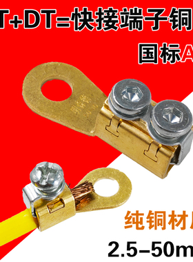 DT国标纯铜接线鼻子断路器OT快接端子线耳接头电线压线端子线尾夹