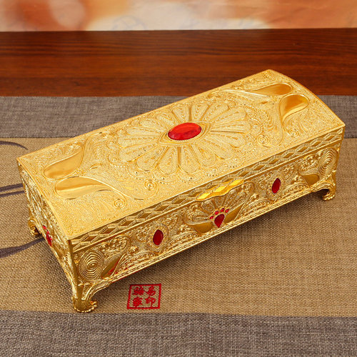孔雀纹镶钻首饰盒高档结婚礼物
