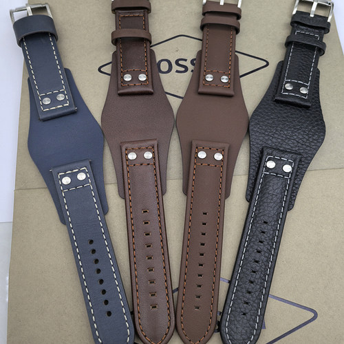 FOSSIL真皮表带22MM护腕男表配件
