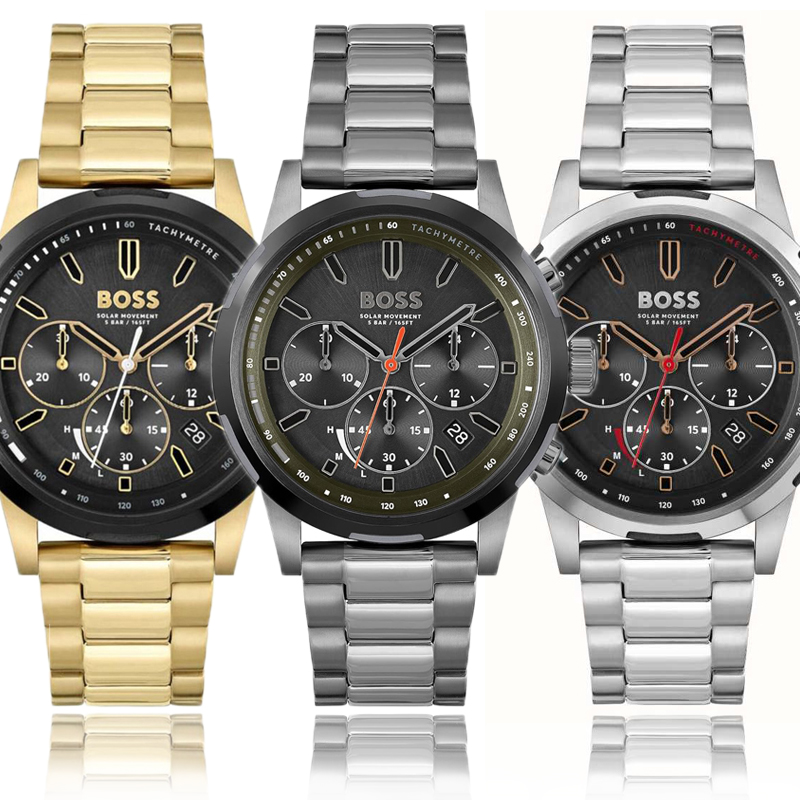 BOSS手表不锈钢计时石英男表