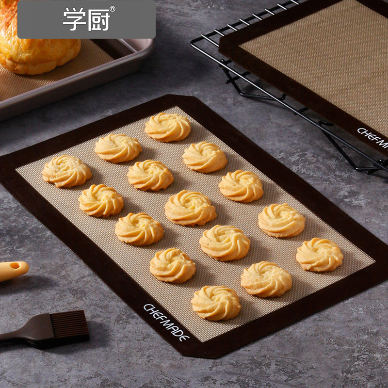 学厨耐高温食品级硅胶垫铂金硅胶纤维烤盘垫不沾布家用烘焙工具