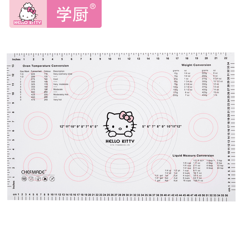 学厨KITTY授权烘焙揉面垫擀面垫铂金硅胶垫食品级家用和面垫工具-封面