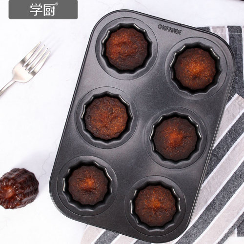 学厨黑色6连可露丽模具