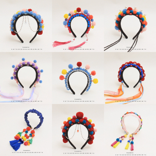 创意中国风京剧发箍可爱民族风头箍成人儿童活动拍照发卡卖萌头饰