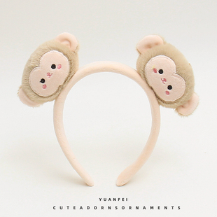 创意小猴子发箍可爱动物园头饰儿童成人拍照表演发卡搞怪卡通头箍