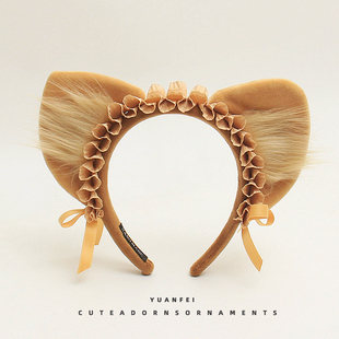 灵动狐耳~可爱毛绒狐狸耳朵发箍创意兽耳头饰拍照发卡女搞怪头箍