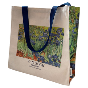 ANDCICI@梵高《鸢尾花》油画博物馆帆布包上班通勤书包手提单肩包