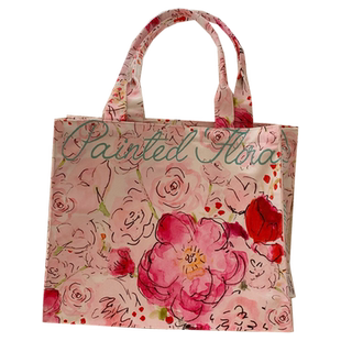 ANDCICI@佛洛花室~水墨油画包~带拉链帆布包通勤手提单肩包托特包