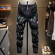 潮牌香港破洞黑色乞丐牛仔裤 男2025春秋高端小脚韩版 百搭泼墨喷漆