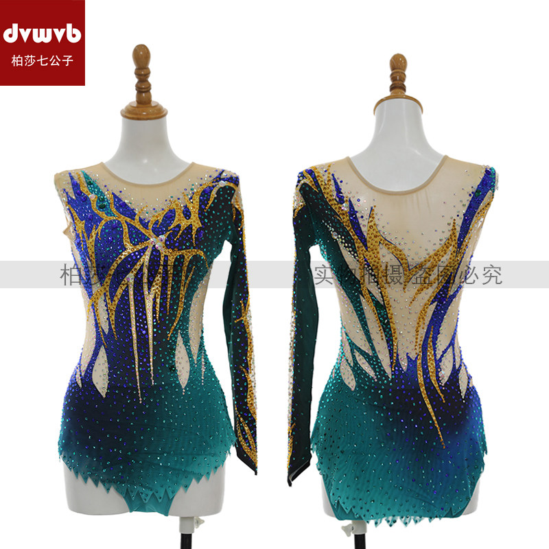 DVWVB艺术体操服健美比赛竞技体操拉拉操 儿童女款裙G65啦啦操服
