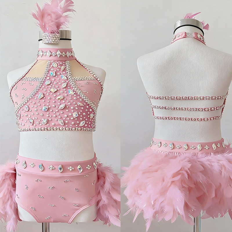 DVWVBX现代抒情舞钢管舞演出女空中瑜伽比赛服杂技吊环服0005