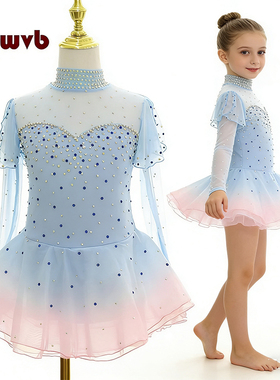 DVWVB定制花样滑冰服装溜冰比赛考级表演服儿童成人女款裙a029