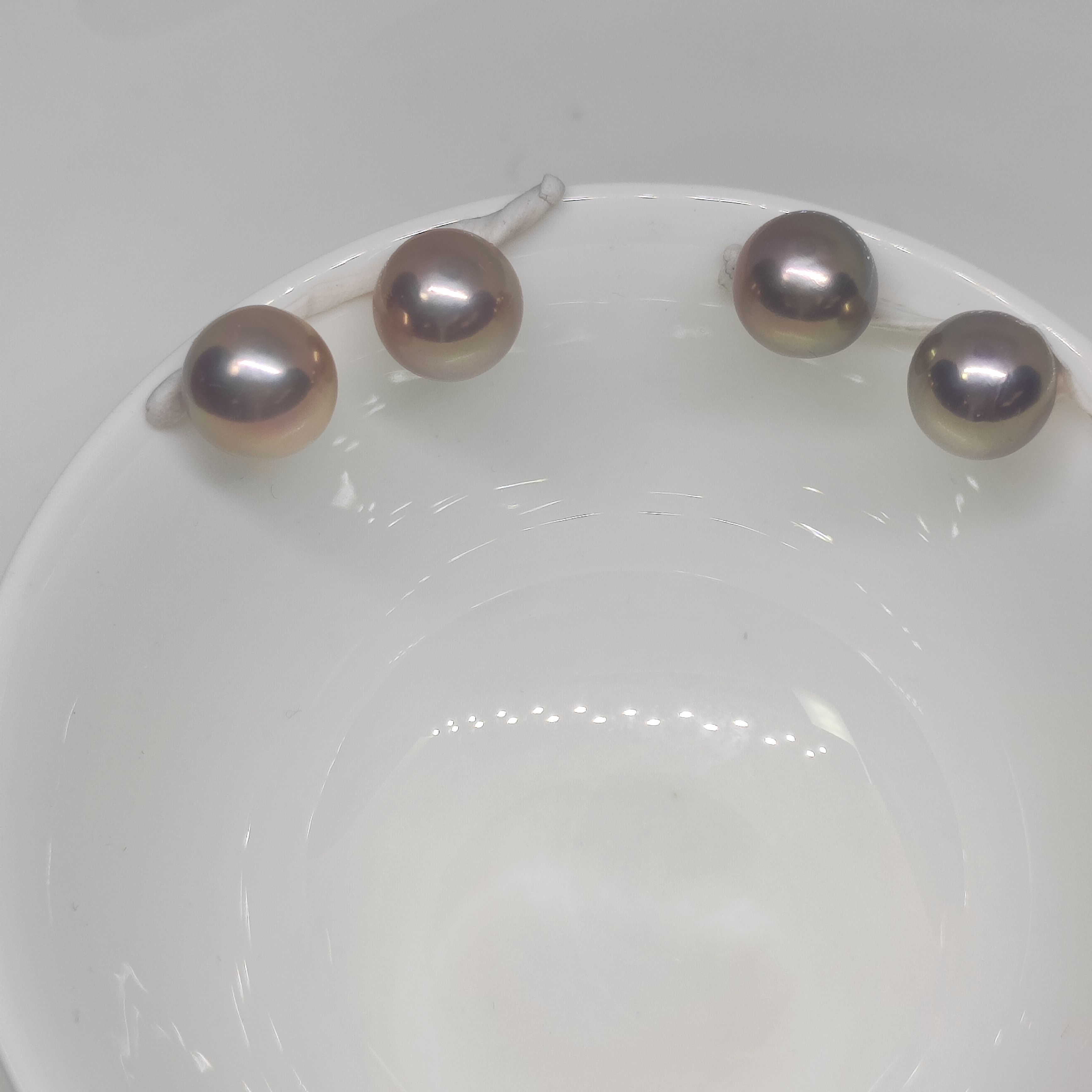 炫彩怪色紫近正圆天然淡水珍珠耳钉正圆强光s925纯银耳饰简约百搭