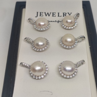 天然淡水真珍珠强光11.5 12mm纯银太阳花万能扣近无瑕极微瑕特惠